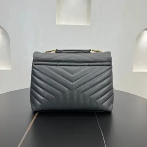 30cm LOULOU Dark Grey Cross Shoulder Bag 459749