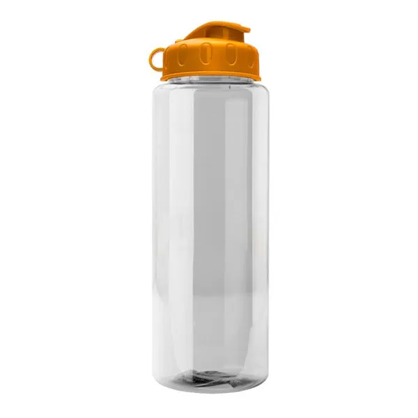 32 Oz. Guzzler Transparent Bottle - Flip Lid (Q853722)