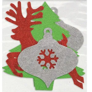 6pk Christmas MIni Glitter Cutouts