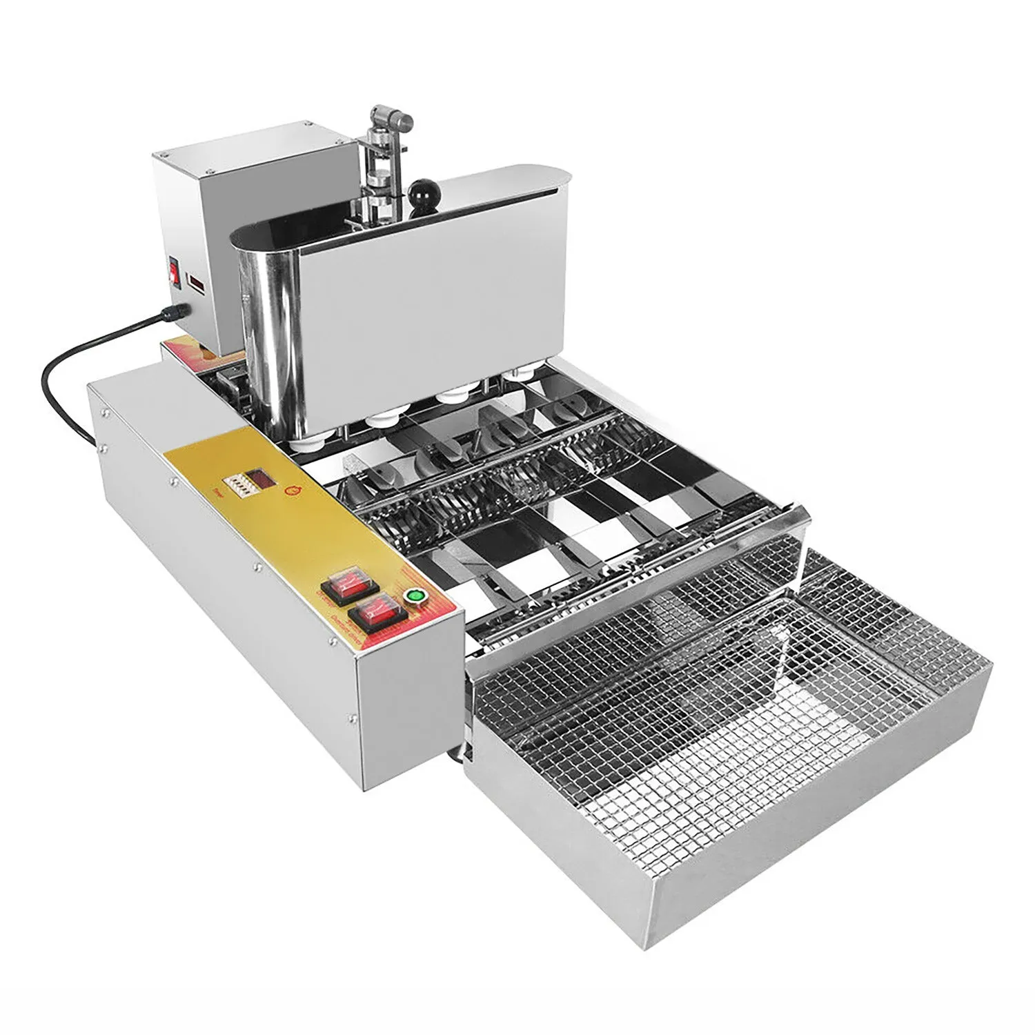 ALDKitchen Mini Donut Maker Commercial | Automatic Doughnut Frying Machine | Stainless Steel