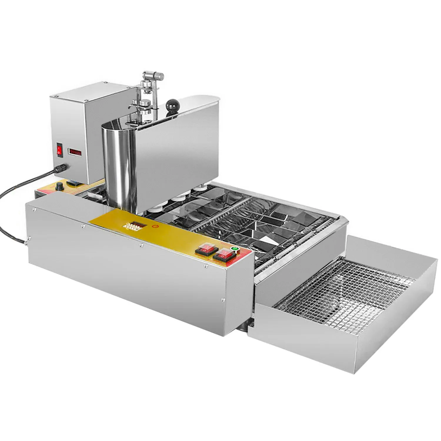 ALDKitchen Mini Donut Maker Commercial | Automatic Doughnut Frying Machine | Stainless Steel
