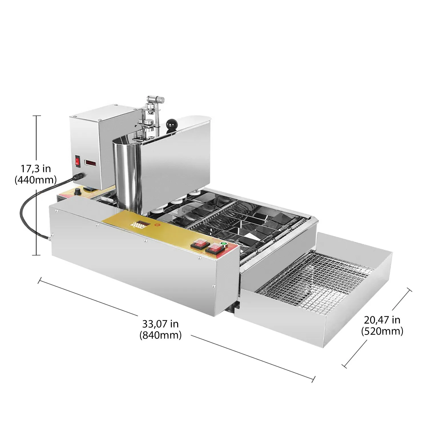 ALDKitchen Mini Donut Maker Commercial | Automatic Doughnut Frying Machine | Stainless Steel
