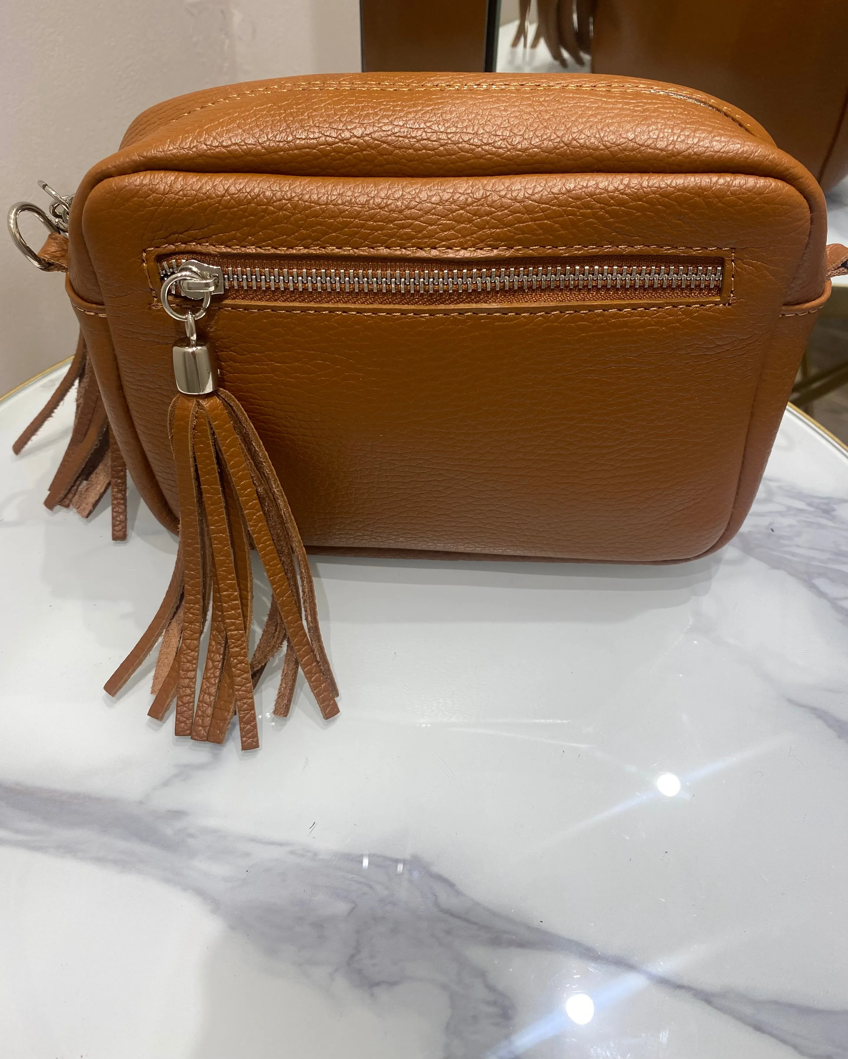 Alison Leather Camera Bag - Tan