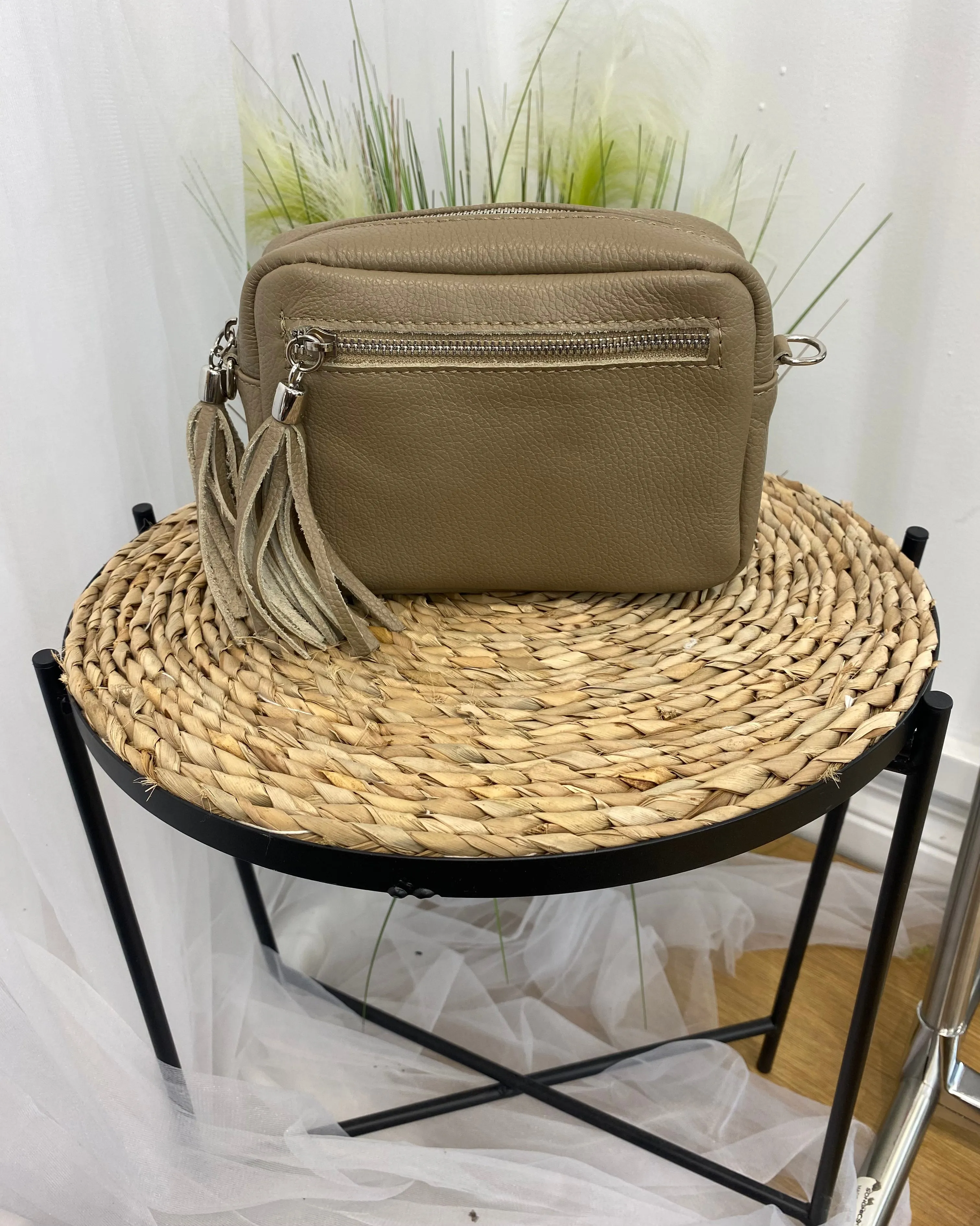 Alison Leather Camera Bag - Taupe