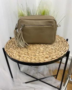Alison Leather Camera Bag - Taupe