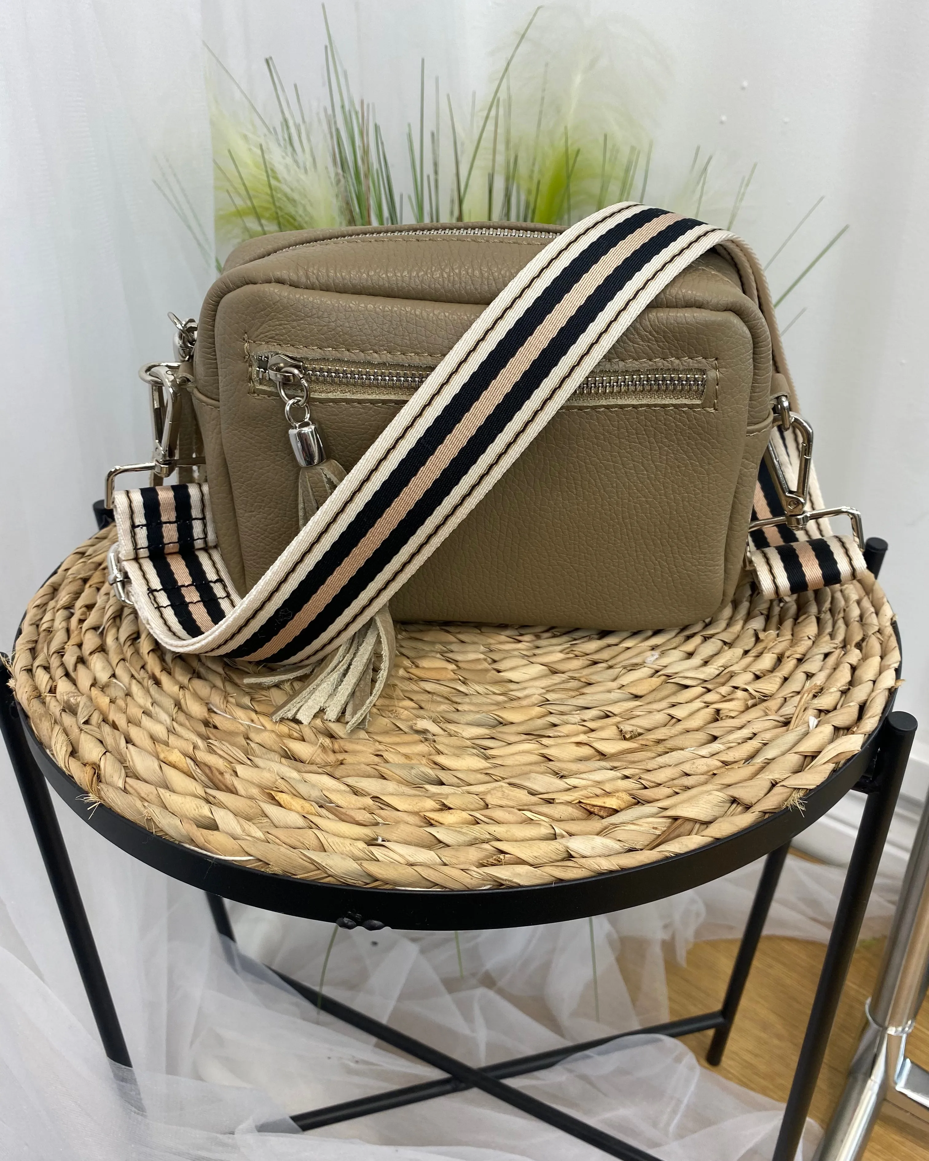 Alison Leather Camera Bag - Taupe