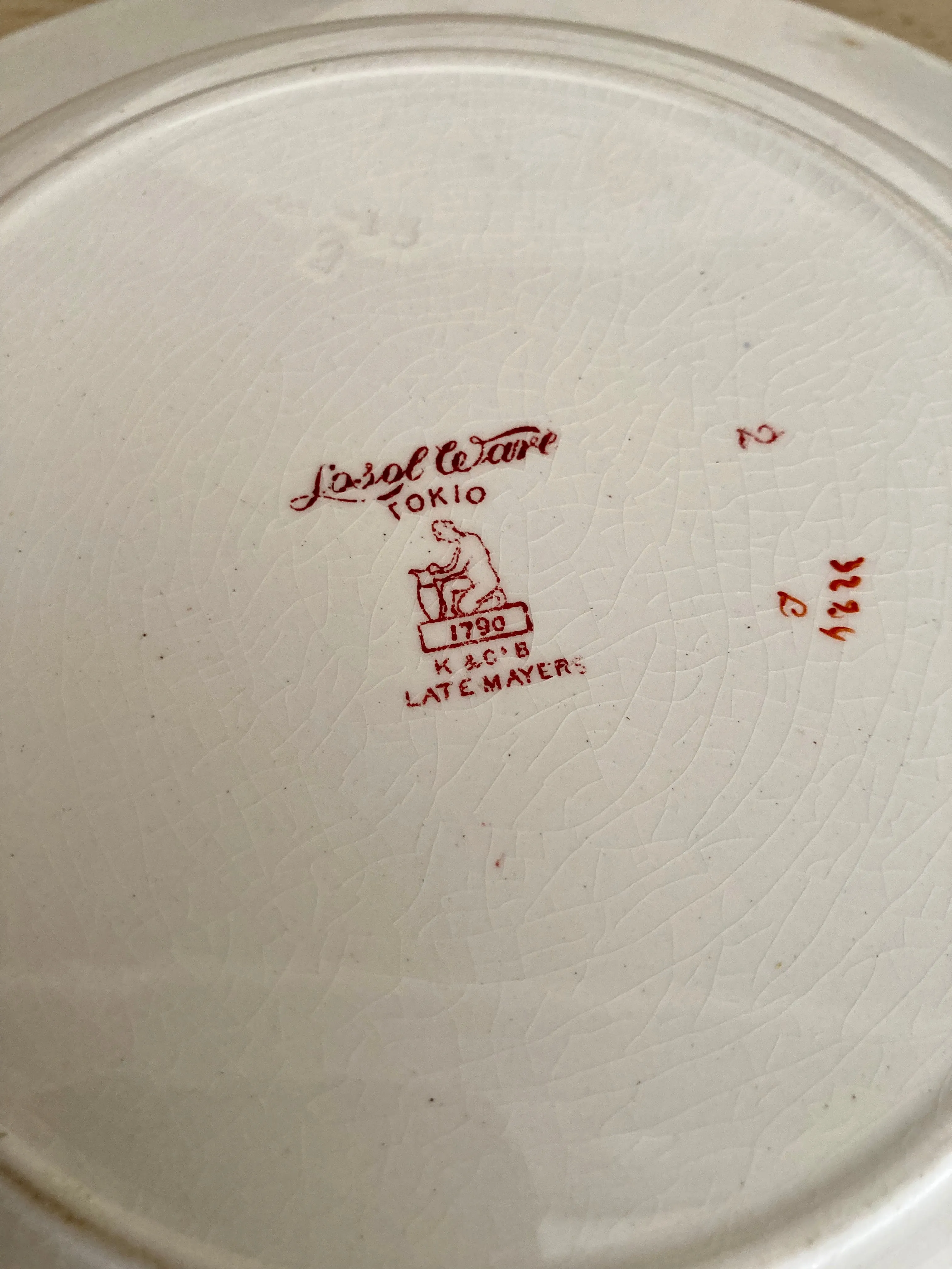 Antique Keeling & Co. Tokio Losol Ware large rim soup bowl