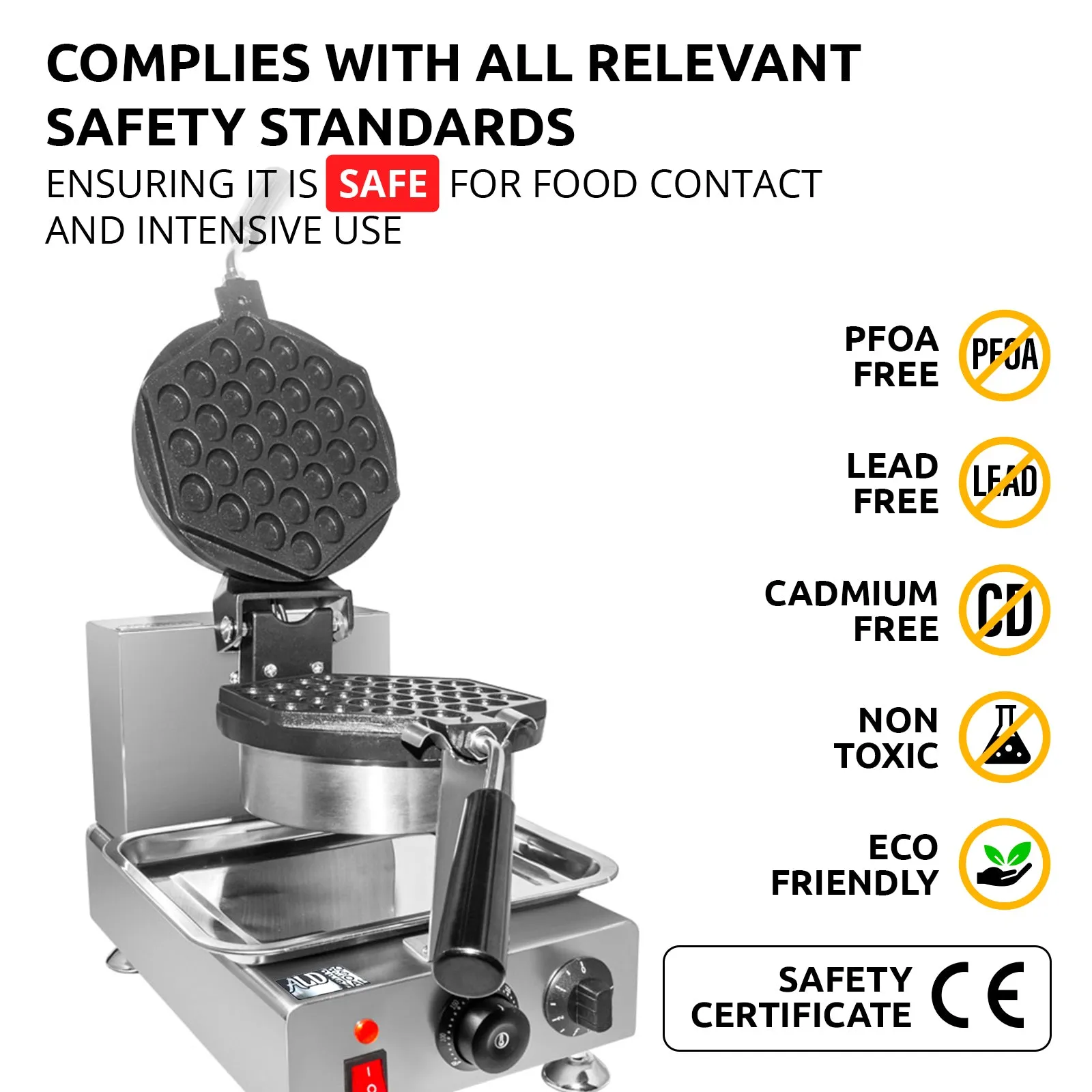 AP-127 AP-124 Bubble Waffle Maker Machine | Improved Digital Thermostat | Commercial Waffle Iron | 110V | Egg Waffle Machine | Improved Manual Thermostat | 360 Rotated Mechanism