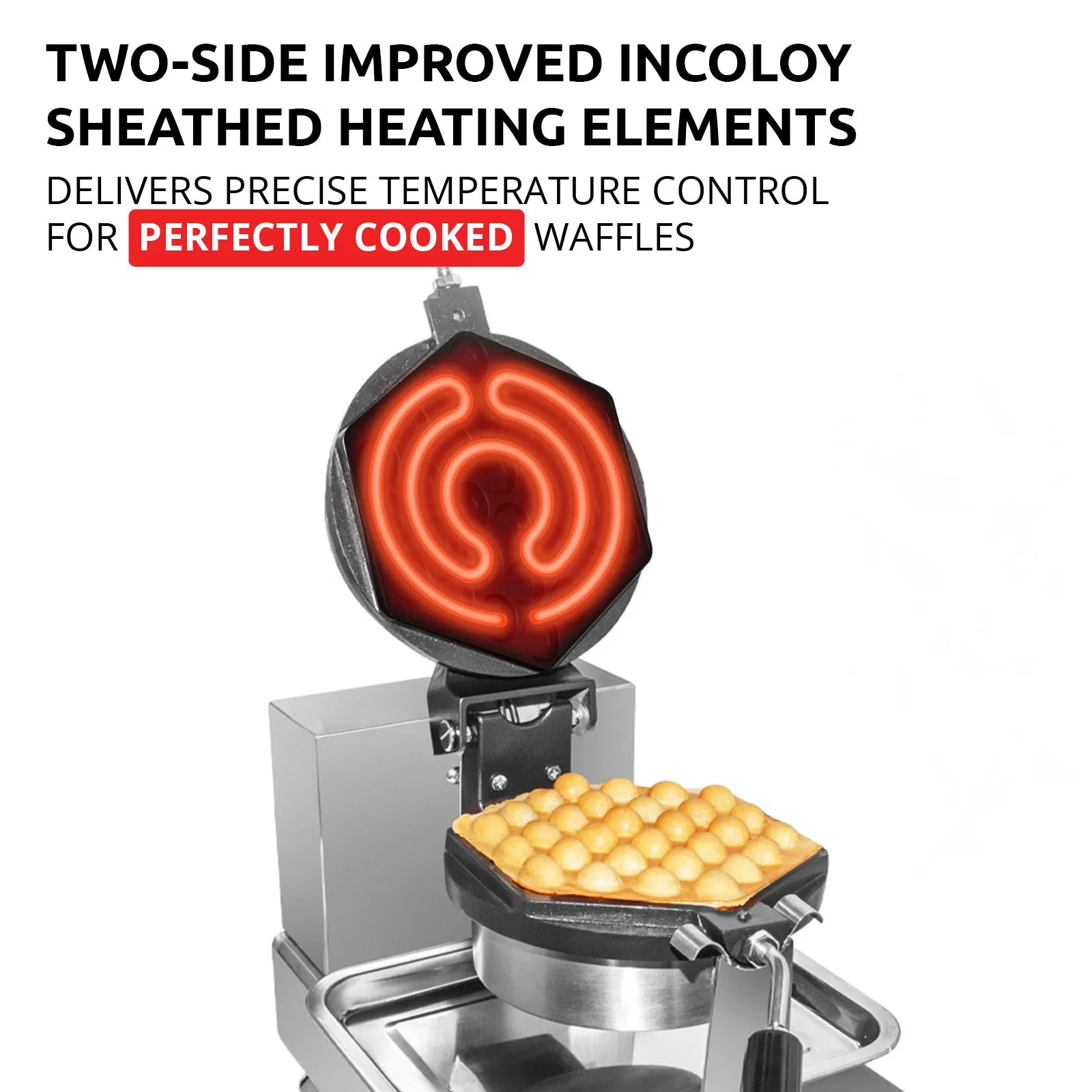 AP-127 AP-124 Bubble Waffle Maker Machine | Improved Digital Thermostat | Commercial Waffle Iron | 110V | Egg Waffle Machine | Improved Manual Thermostat | 360 Rotated Mechanism