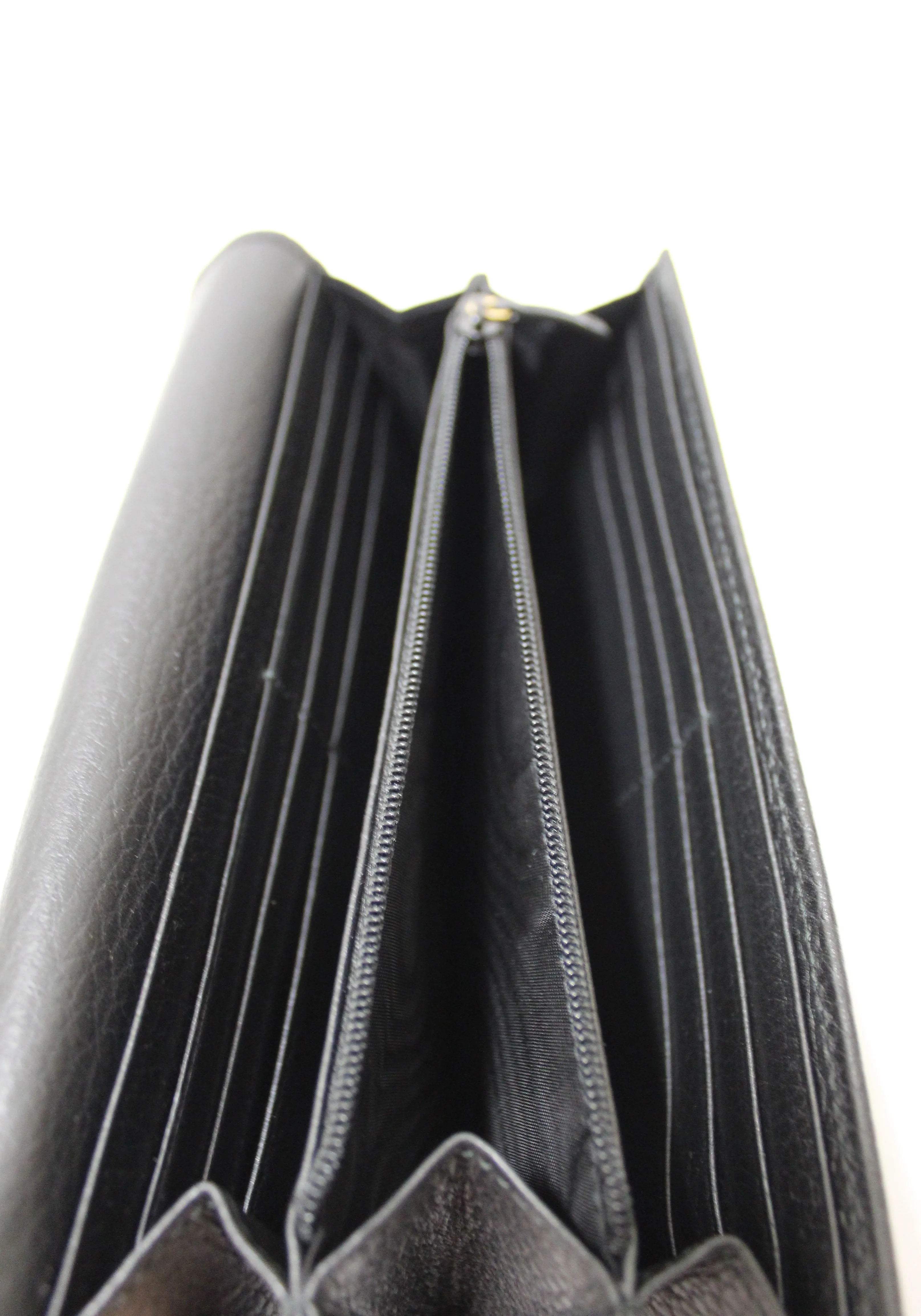Authentic Gucci Black GG Marmont Leather Continental Long Wallet