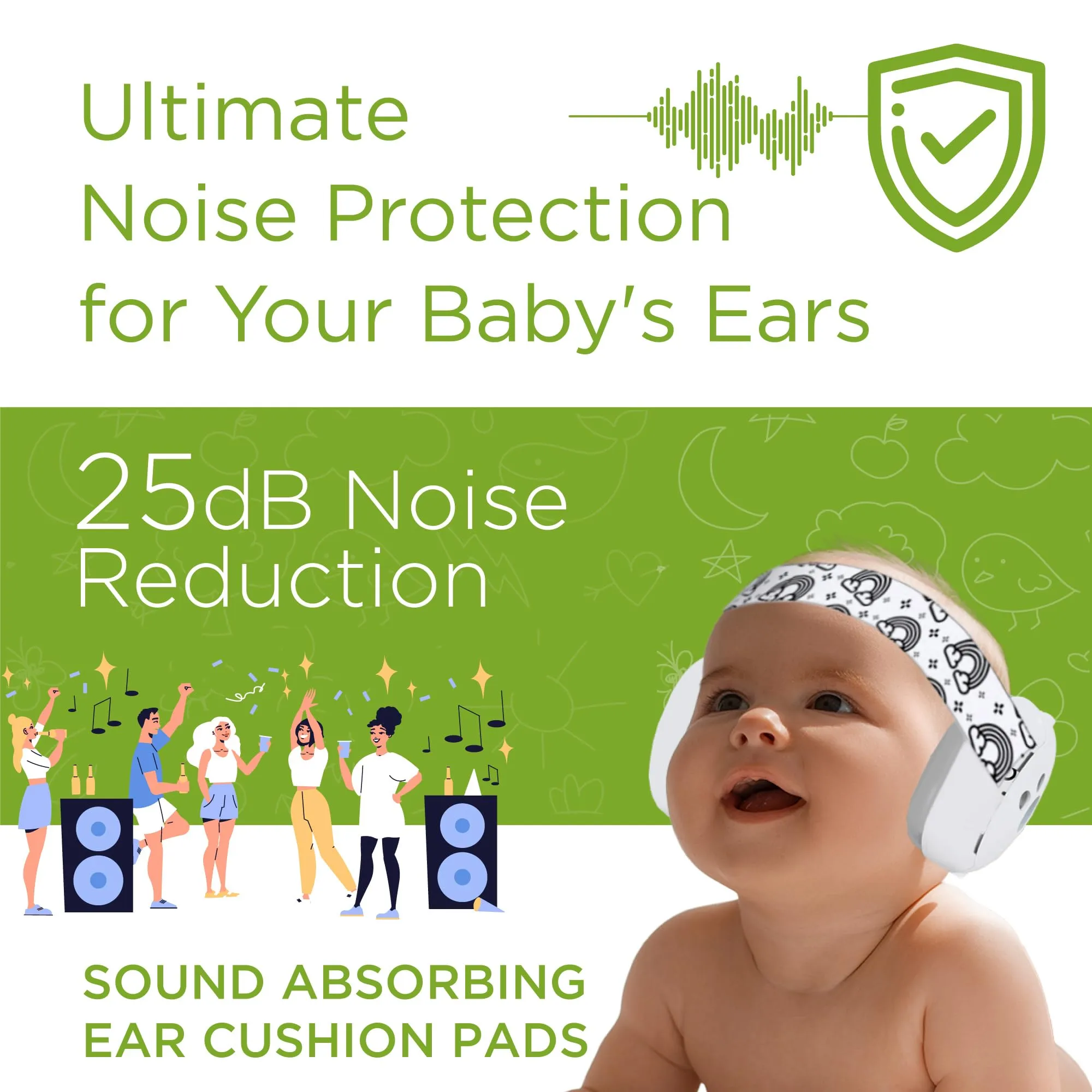 Baby Ear Muff - Noise Canceling Headphone for Infant Hearing Protection Black