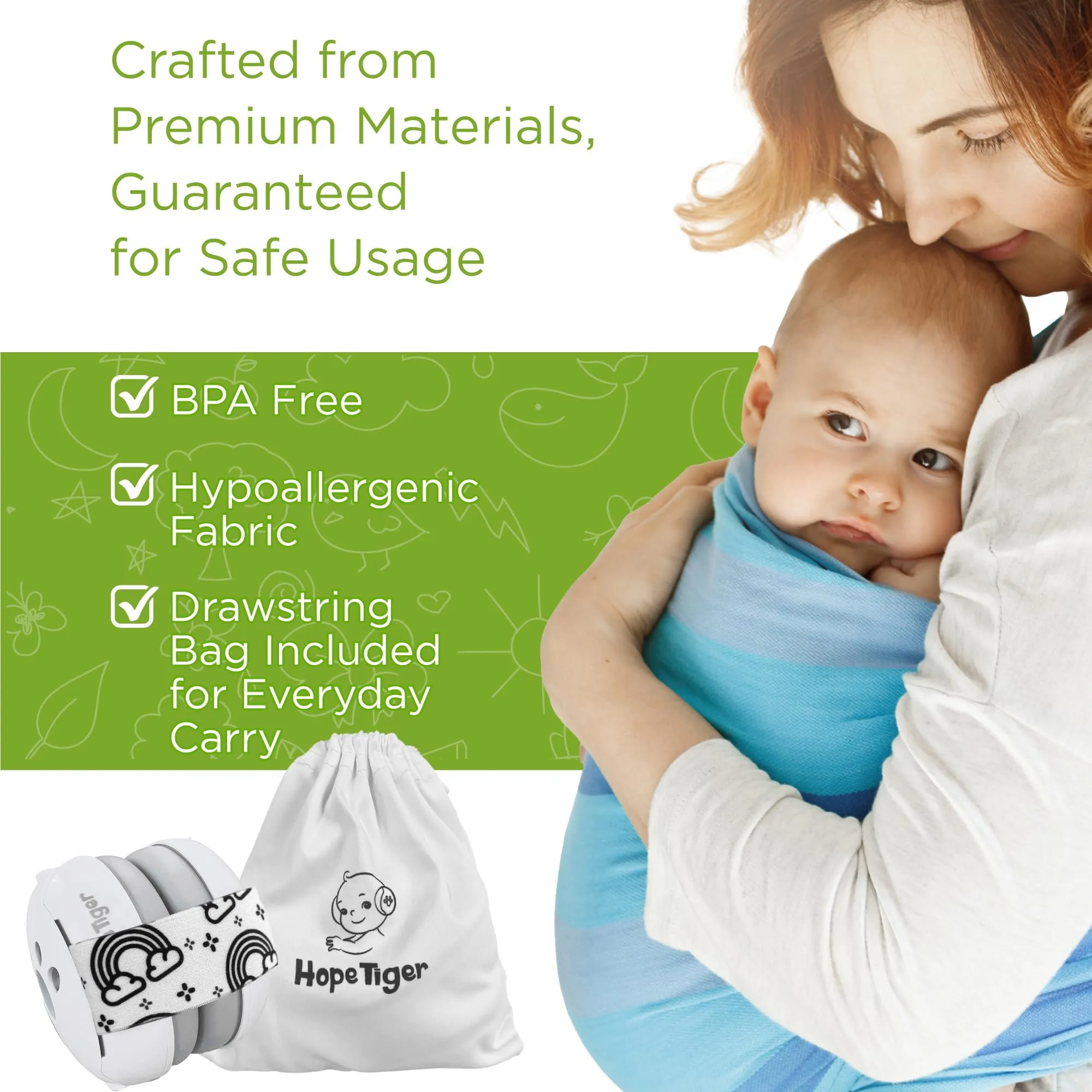 Baby Ear Muff - Noise Canceling Headphone for Infant Hearing Protection Black
