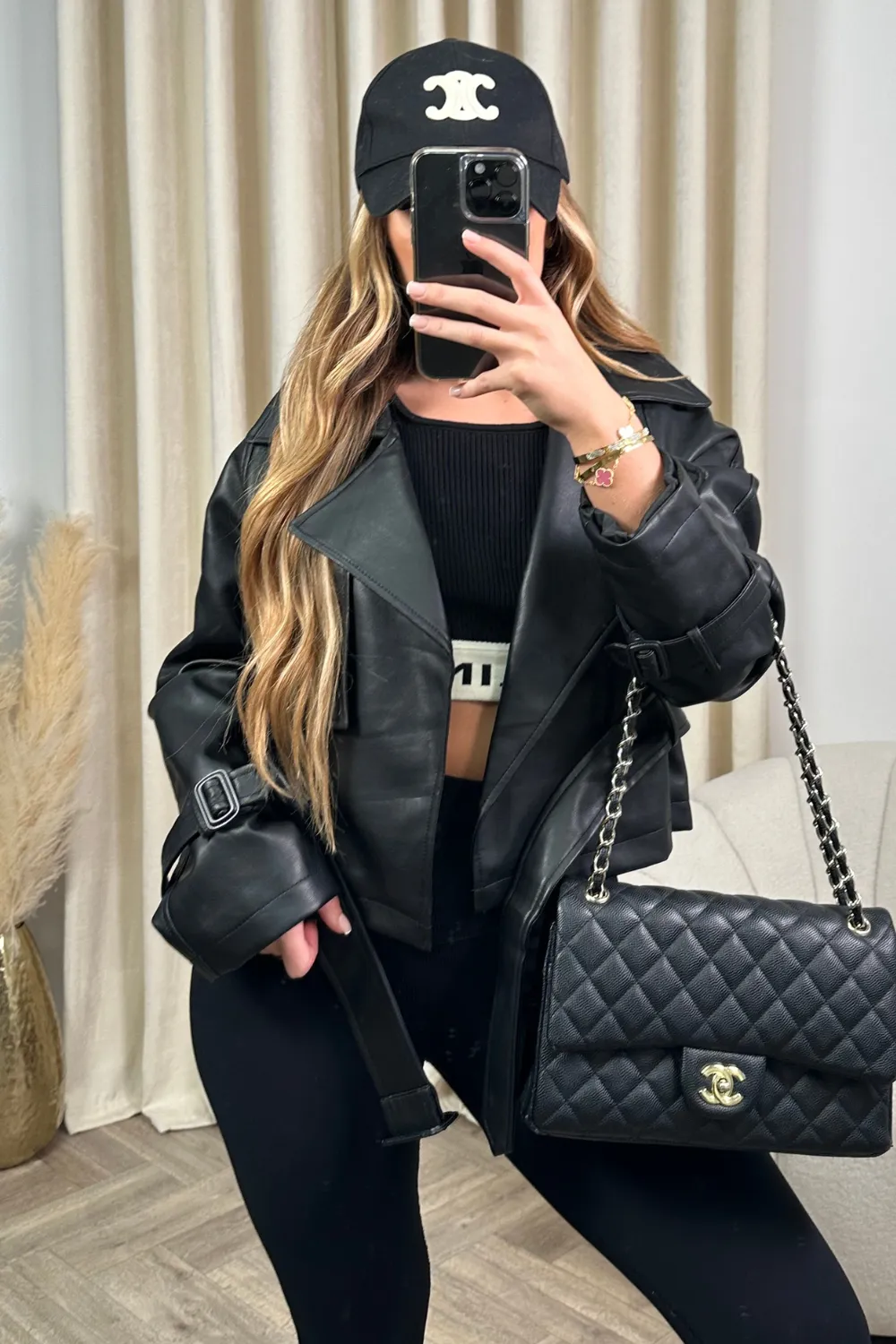 Bailey black faux leather jacket