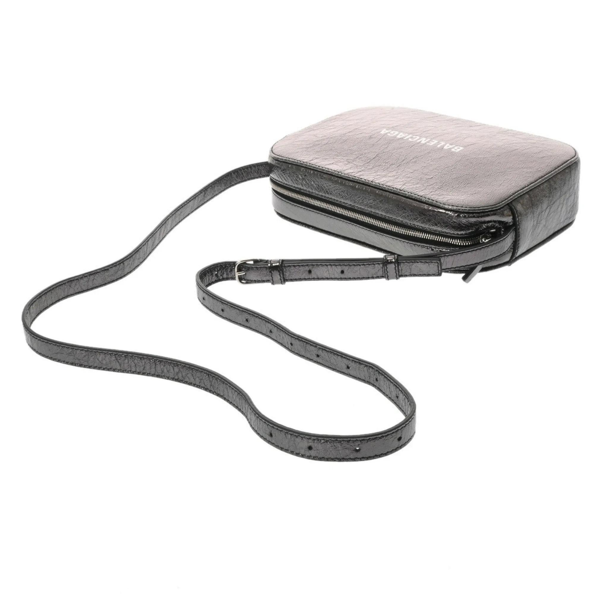 Balenciaga Camera Silver Leather Bag
