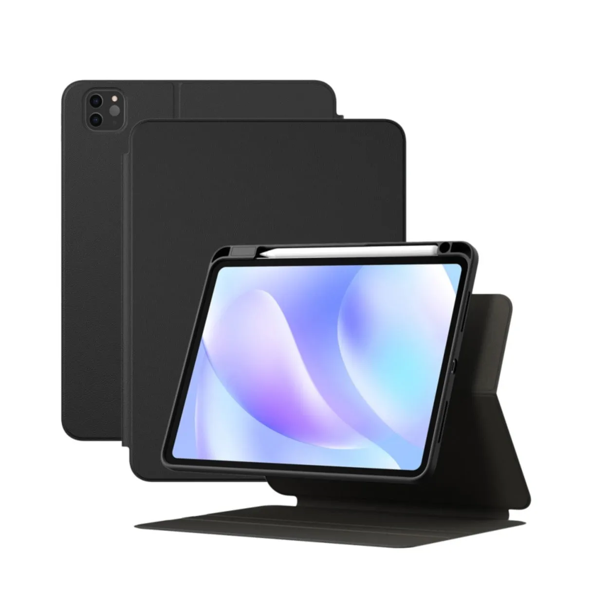 Baseus - iPad Pro 11" (2022/2021/2020/2018) Magnetic Cover with Leather Case Smart Cover Flip Case   Apple Pencil Holder - Black