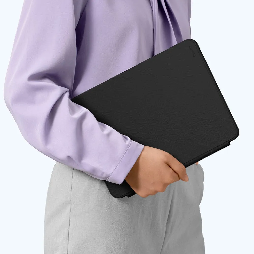 Baseus - iPad Pro 11" (2022/2021/2020/2018) Magnetic Cover with Leather Case Smart Cover Flip Case   Apple Pencil Holder - Black
