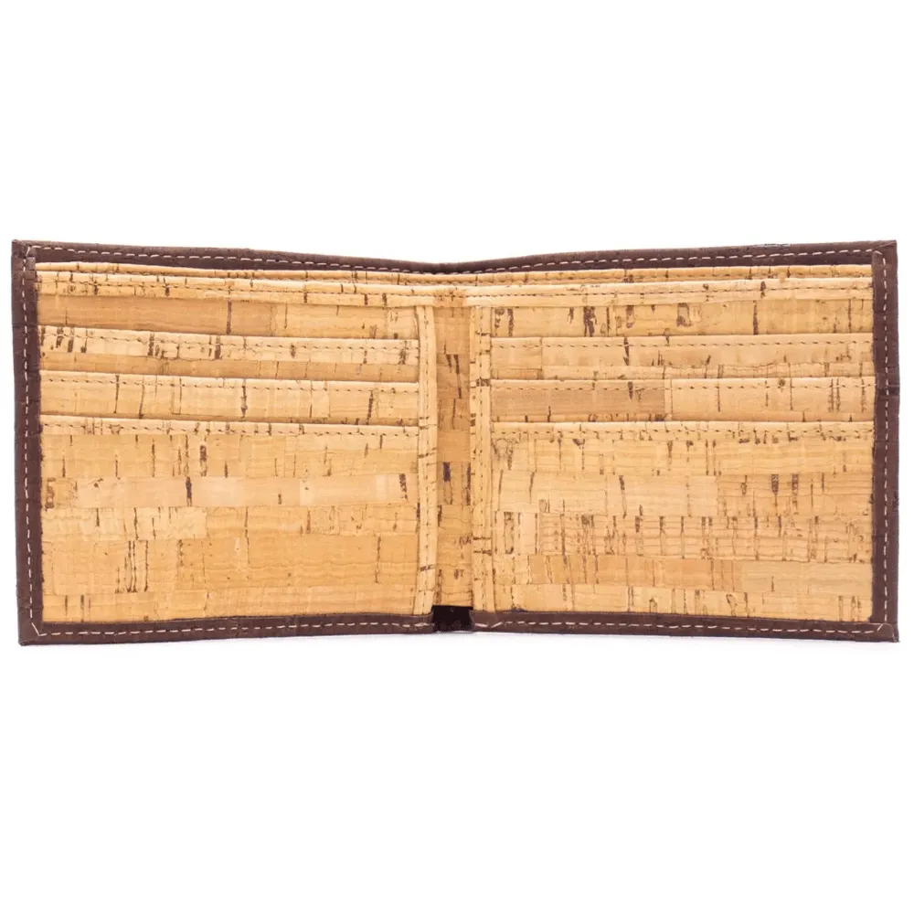 Black Cork Trifold Men's Wallet