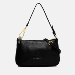 Black Leather Brooke Bag