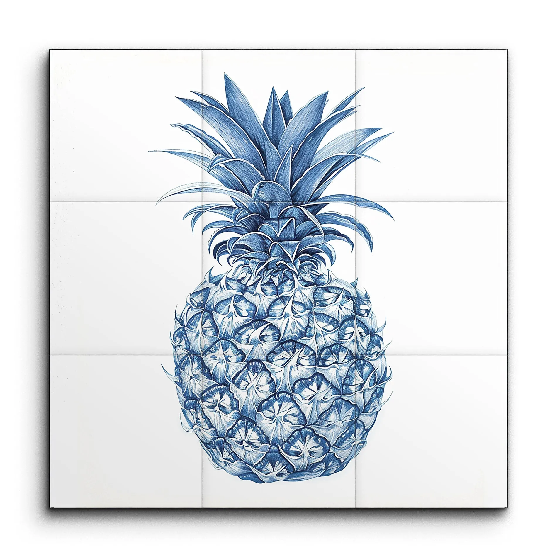 Blue Pineapple: Surreal Hexagonal Art
