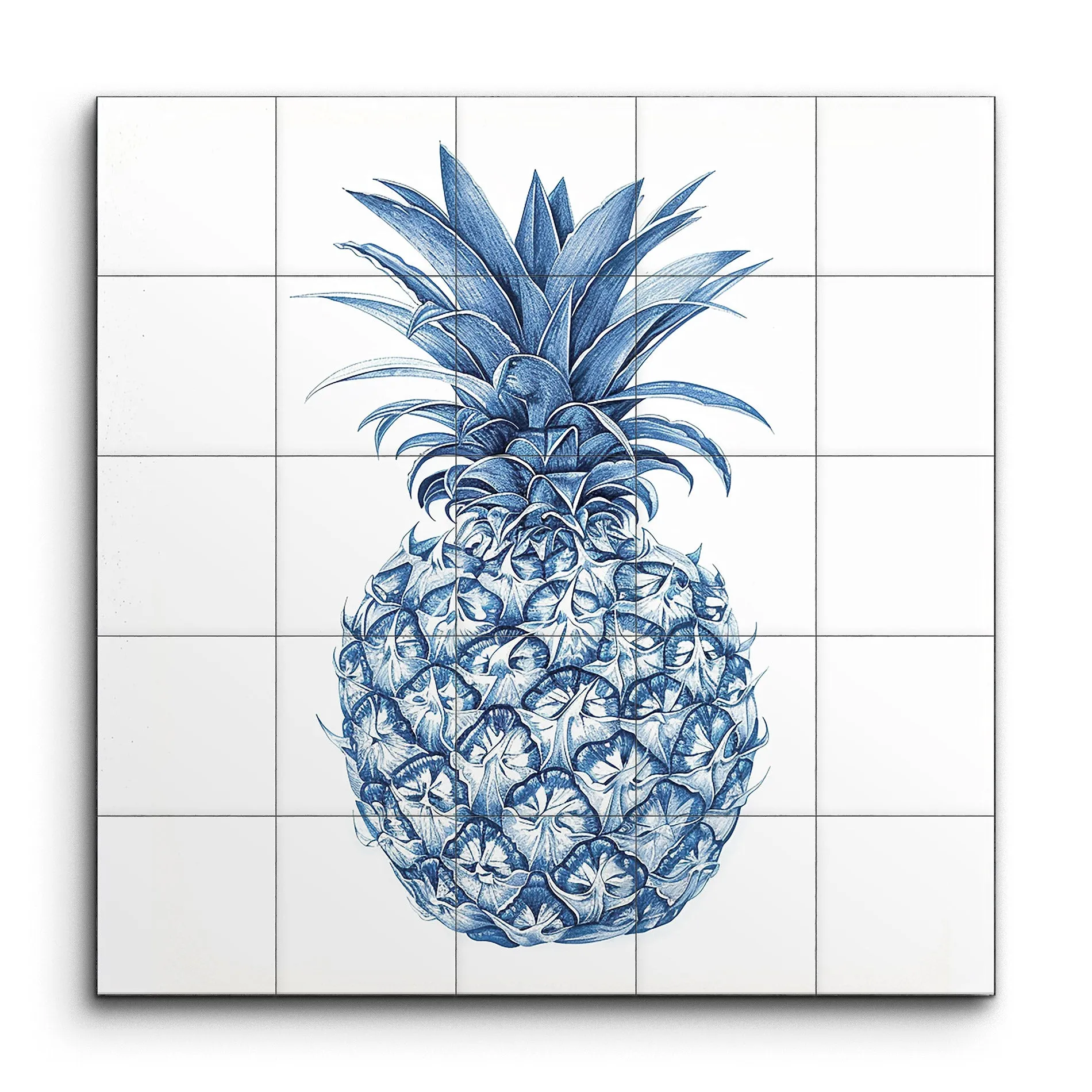 Blue Pineapple: Surreal Hexagonal Art