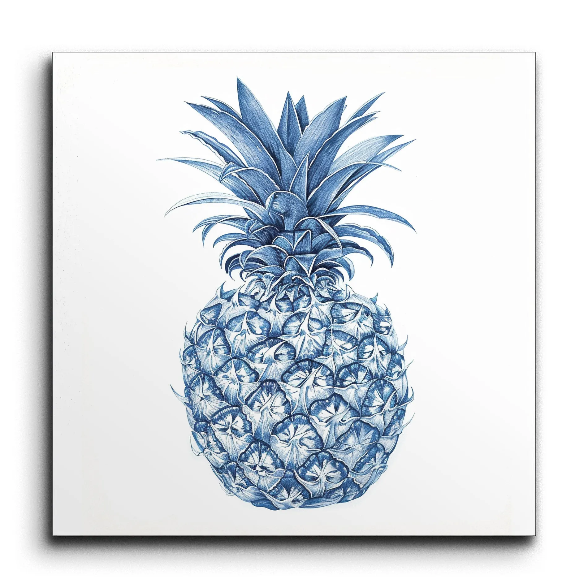 Blue Pineapple: Surreal Hexagonal Art