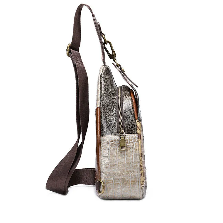 Boho Women's Crossbody Chest Backpack Bag Leather Sling Bags For Women