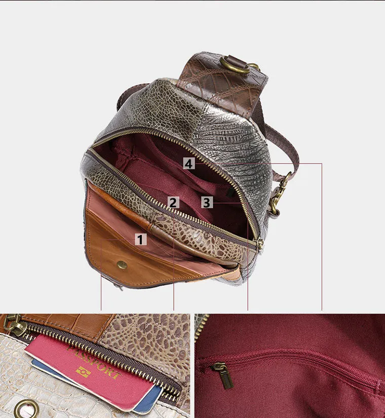 Boho Women's Crossbody Chest Backpack Bag Leather Sling Bags For Women