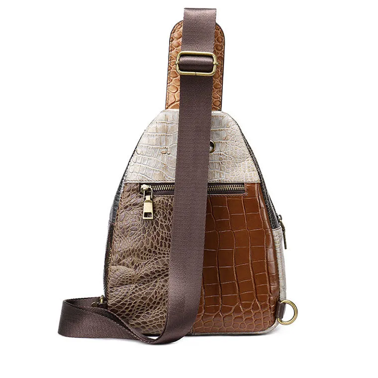 Boho Women's Crossbody Chest Backpack Bag Leather Sling Bags For Women