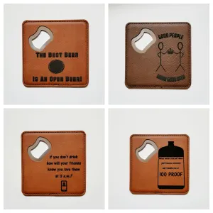 Bottle opener coasters - engravable