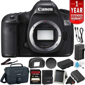 Canon EOS 5DS R Digital SLR Camera (Body Only)- Bundle with 32GB Memory Card   Spare Battery   More (International Versi