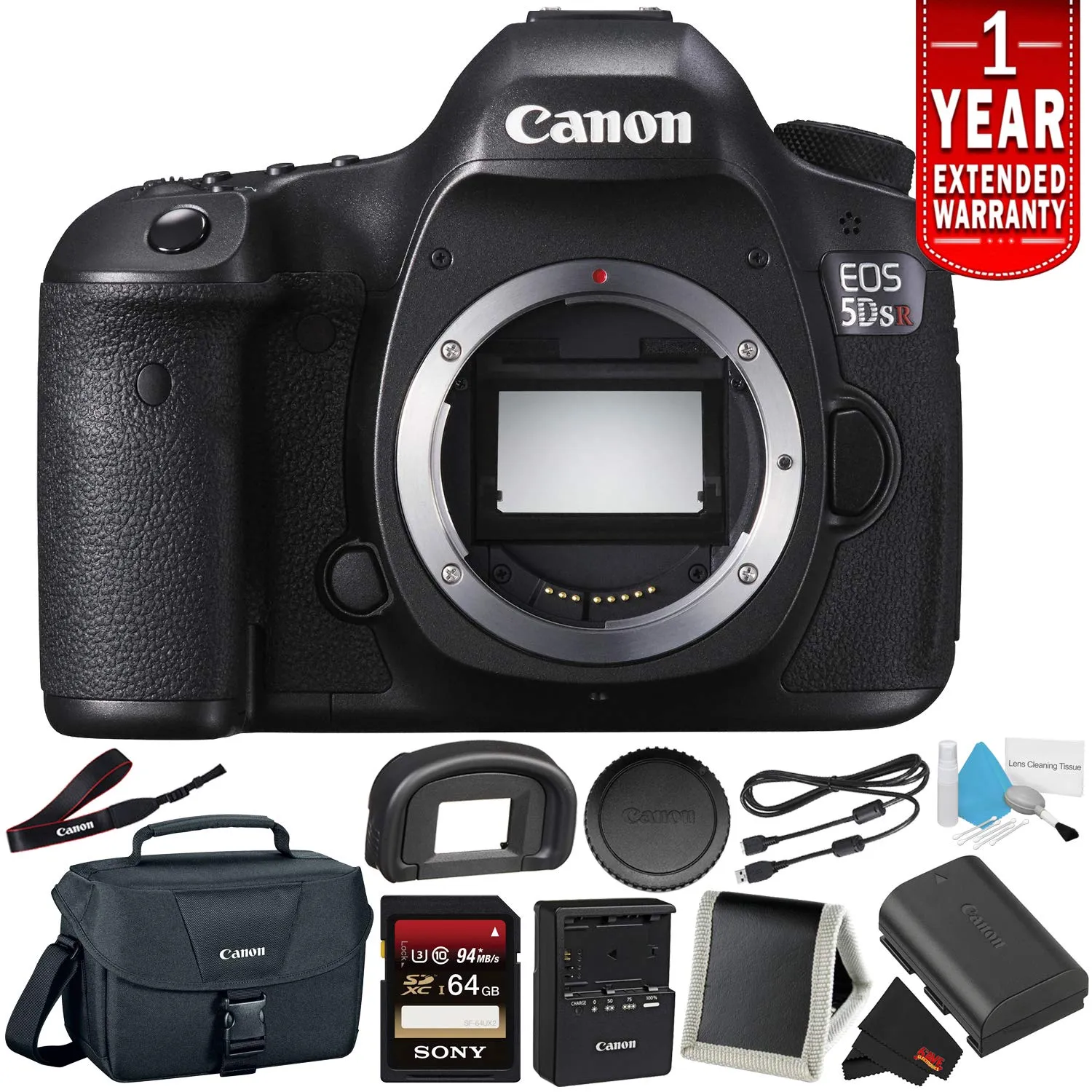 Canon EOS 5DS R Digital SLR Camera (Body Only)- Camera Bundle with 32GB Memory Card   More (International Version)