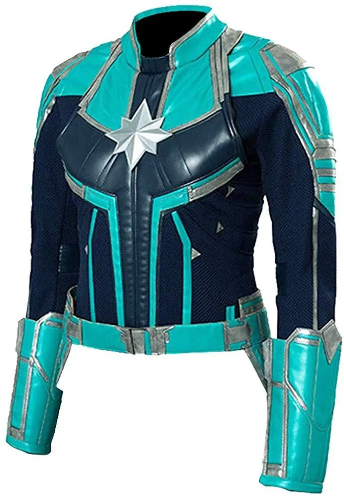 Captain Marvel Green Faux Leather Jacket