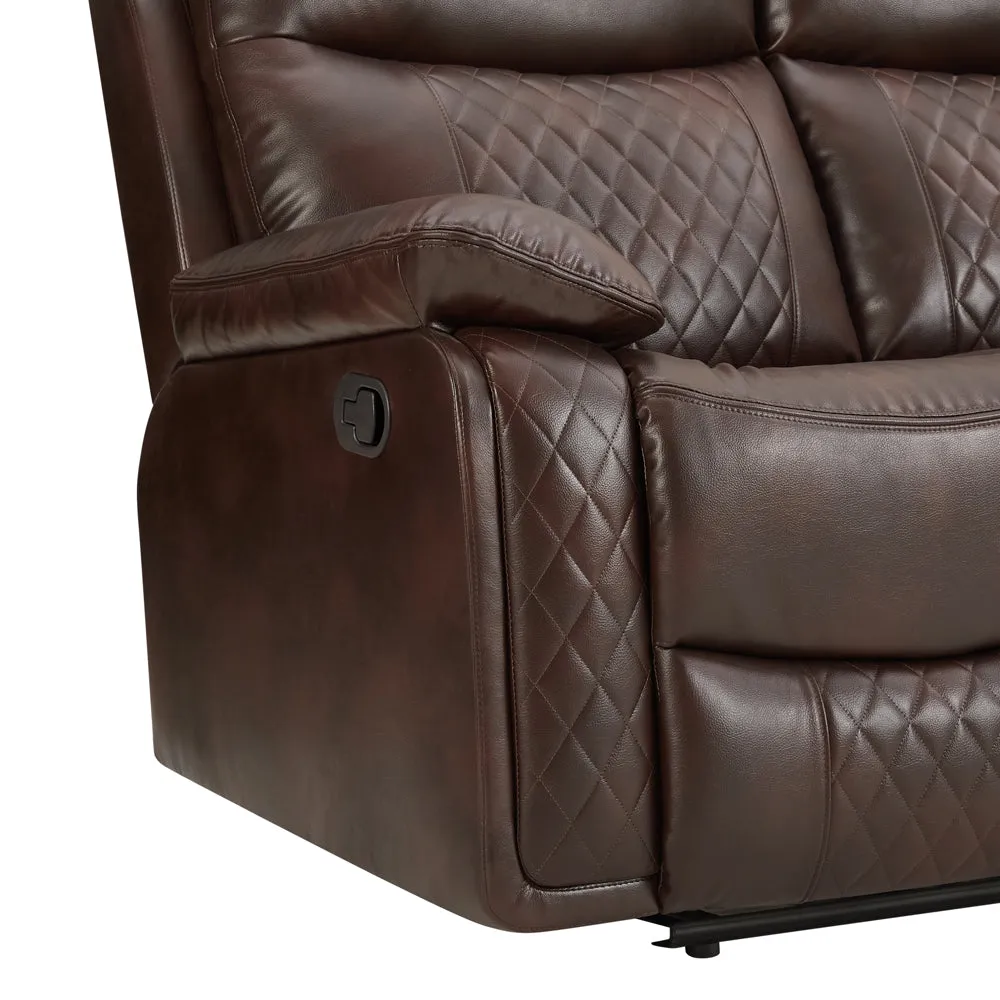 Carson 2 3 Seater Recliner Sofa Set, Brown Faux Leather