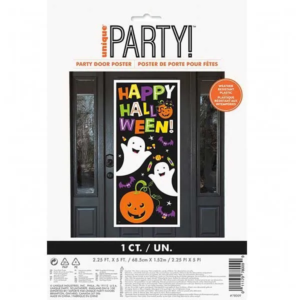 Cat & Pumpkin Halloween Door Poster
