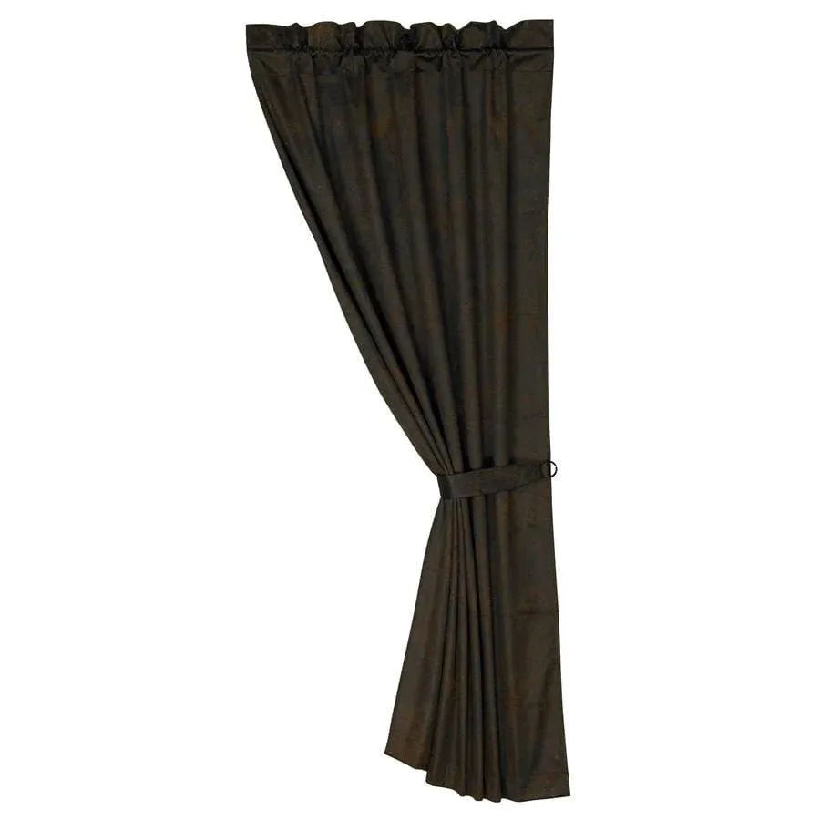 Chocolate Faux Leather Single Panel Curtain