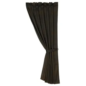 Chocolate Faux Leather Single Panel Curtain