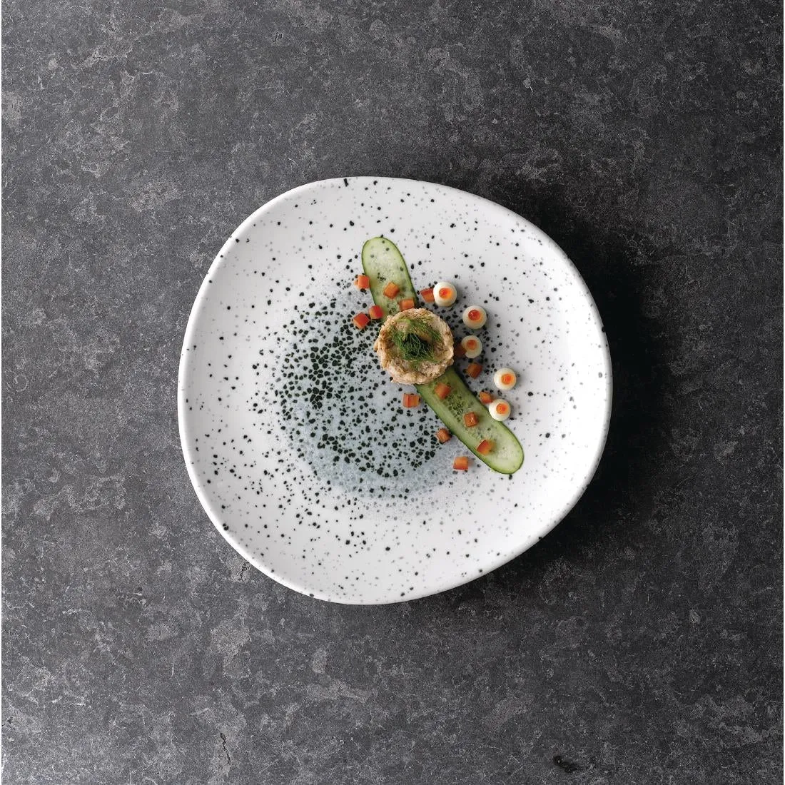 Churchill Studio Prints Mineral Blue Centre Organic Round Plates 210mm (Pack of 12) - FC127