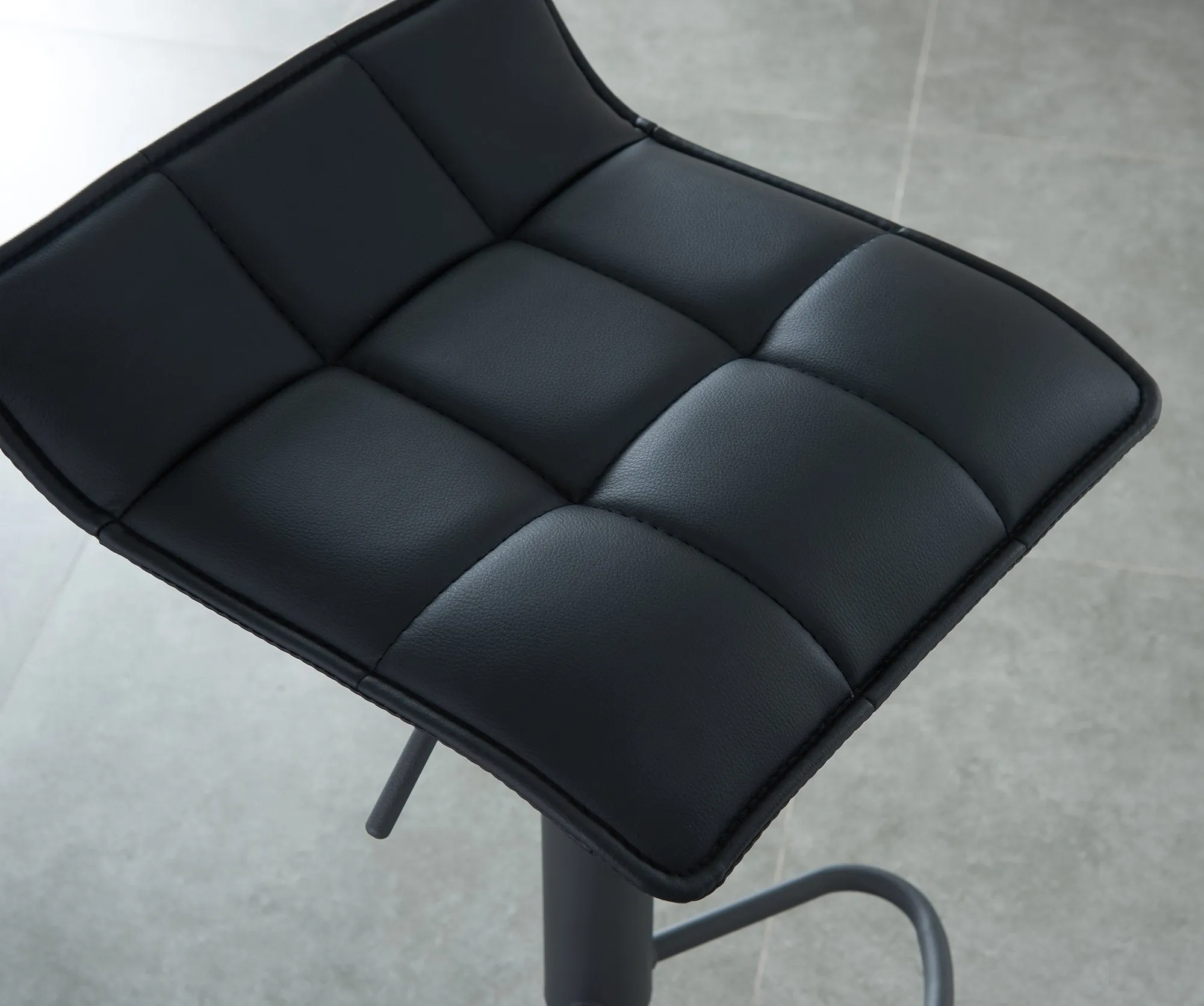 Comet-Air Lift Stool-Black Faux Leather