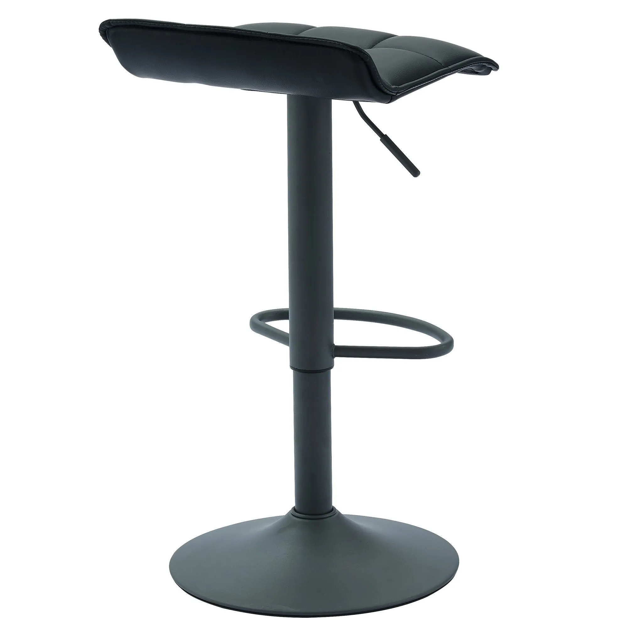 Comet-Air Lift Stool-Black Faux Leather