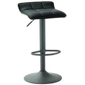 Comet-Air Lift Stool-Black Faux Leather