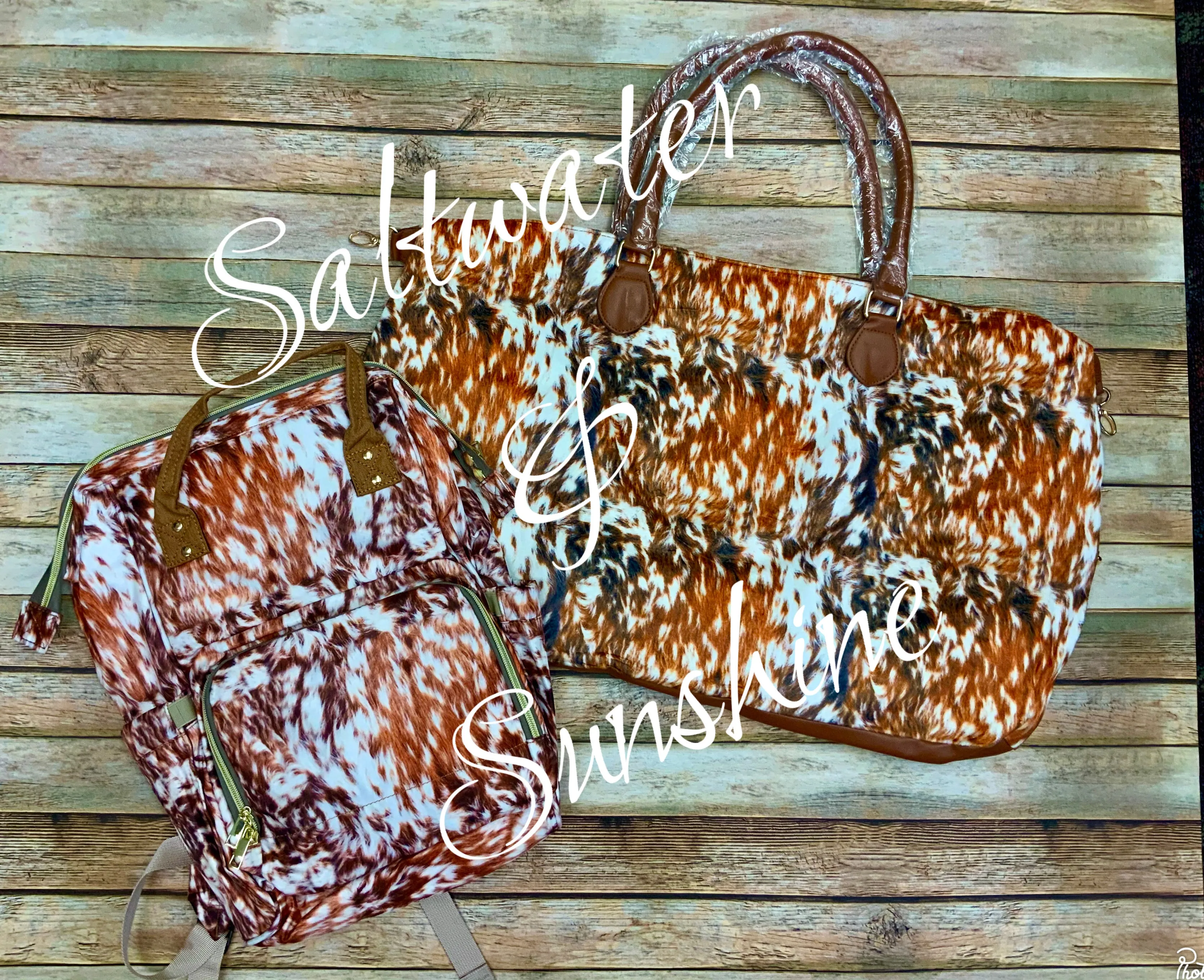 Cow and Wild Mustang Faux Fur Weekenders