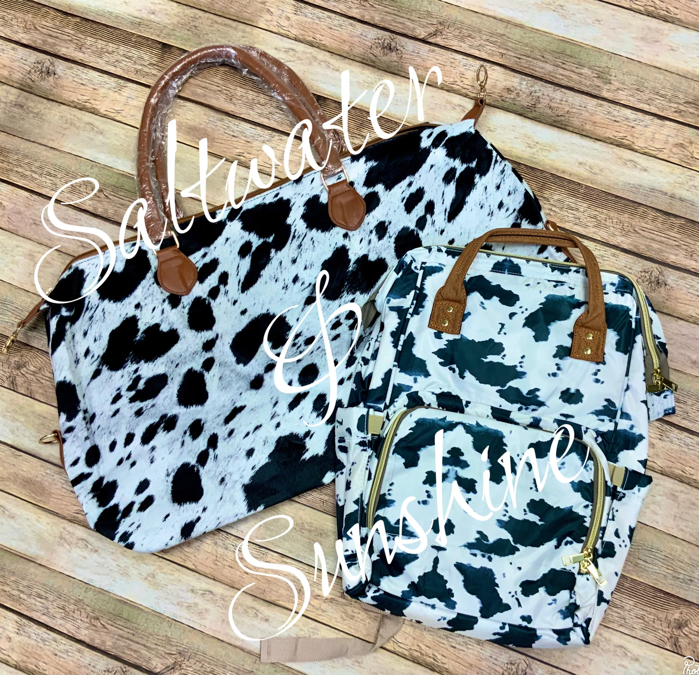 Cow and Wild Mustang Faux Fur Weekenders