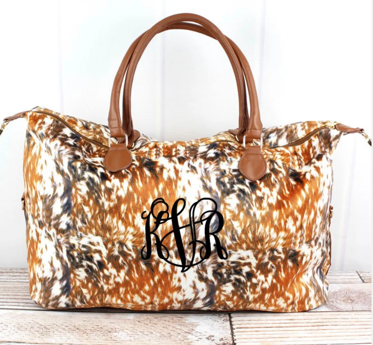 Cow and Wild Mustang Faux Fur Weekenders