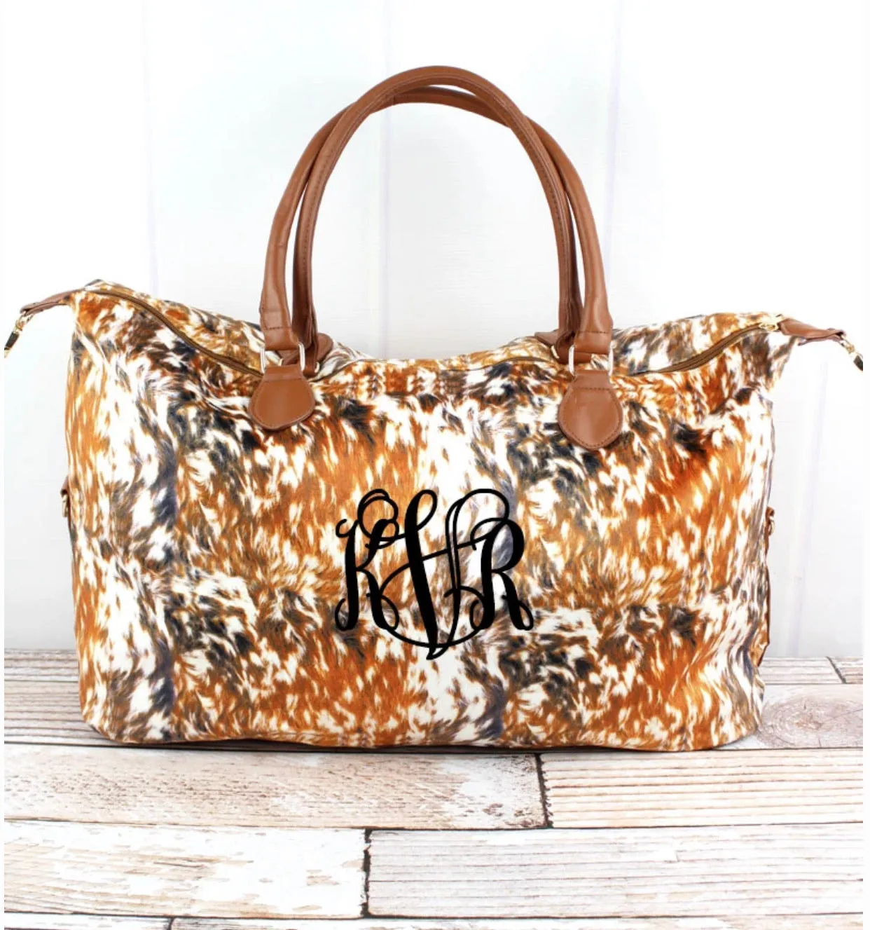 Cow and Wild Mustang Faux Fur Weekenders