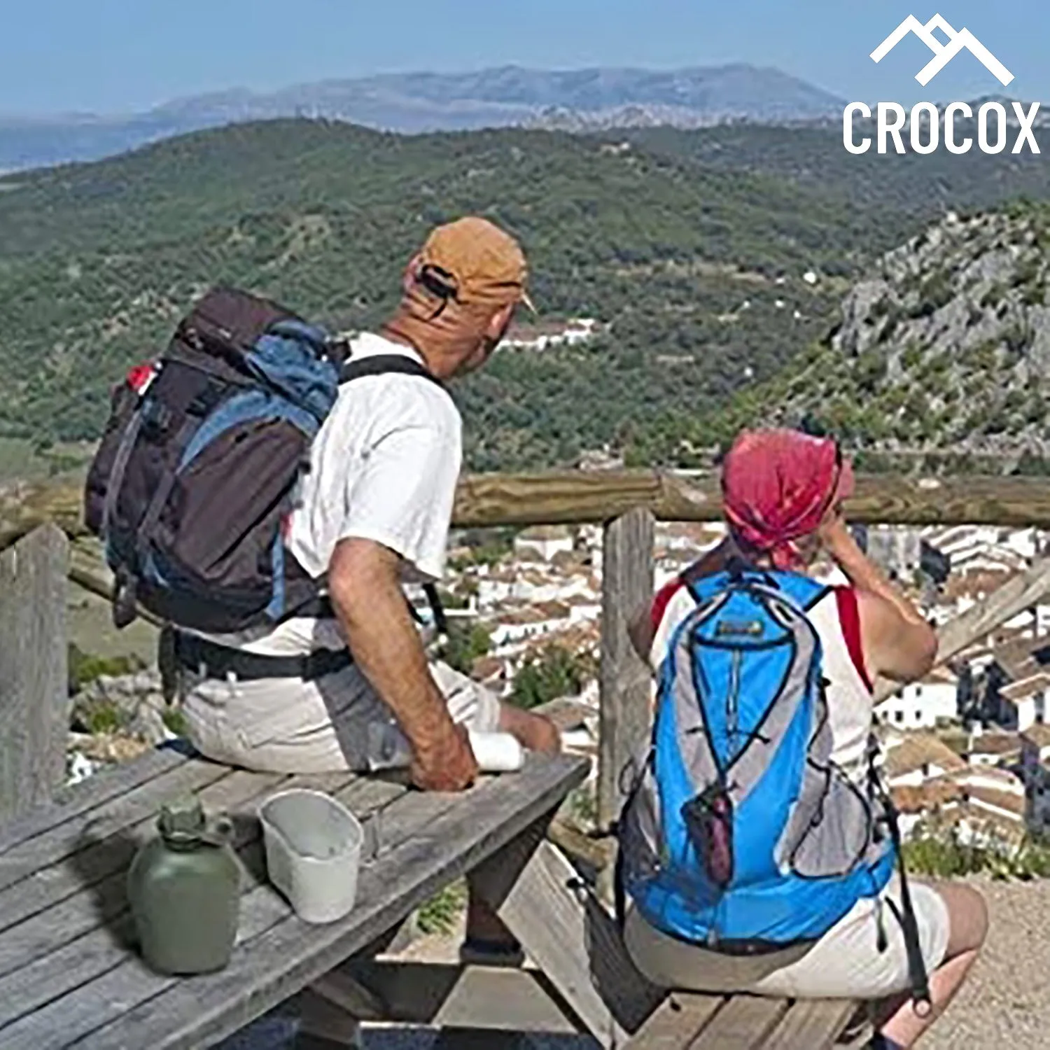 Crocox Military Canteen Outdoor Water Bottle Camping Hiking Aluminum Cup Set
