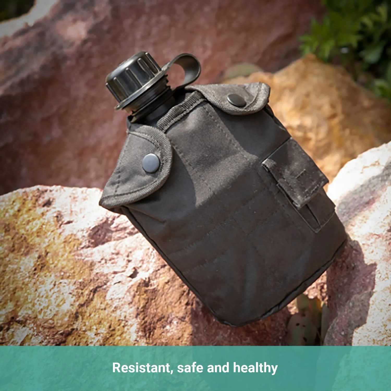 Crocox Military Canteen Outdoor Water Bottle Camping Hiking Aluminum Cup Set