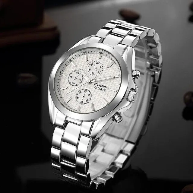 CUENA Mens Professional Watch with Stainless Band