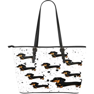 Dachshund PCU Leather Tote Bag