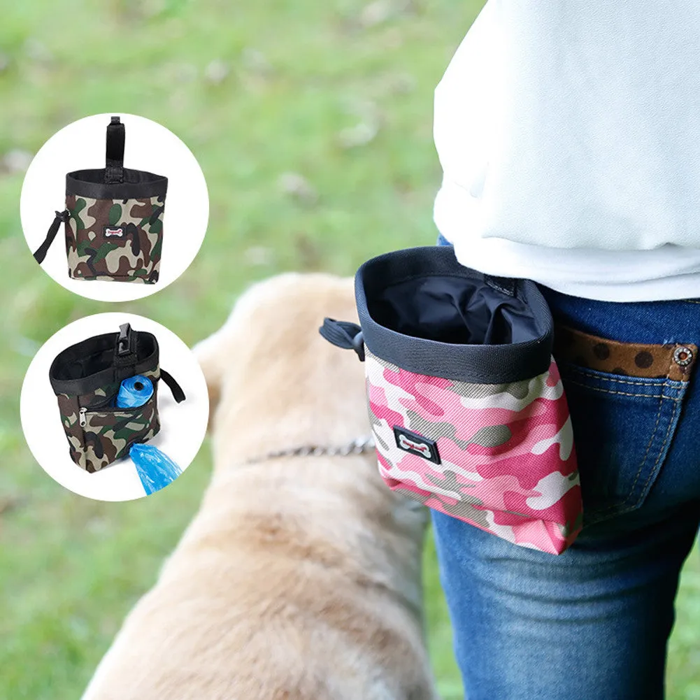 Dog Puppy Pouch Walking Food Treat Snack Bag Agility Bait Training Pockets Waist Storage Hold