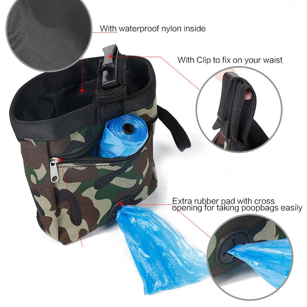 Dog Puppy Pouch Walking Food Treat Snack Bag Agility Bait Training Pockets Waist Storage Hold